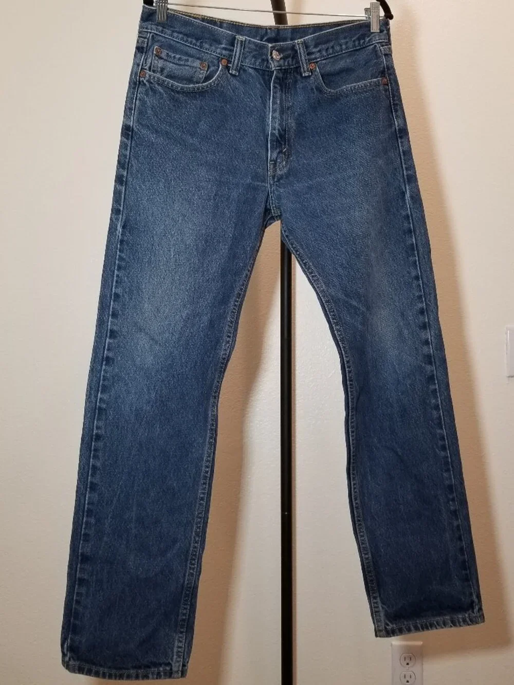 Levi's 505 Mens 32x32 Regular Fit Straight Leg Jeans Medium Wash Retro Street
